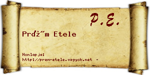 Prém Etele névjegykártya